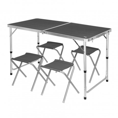 Set masa si scaune Nils Camp NC1633, Gri Inchis