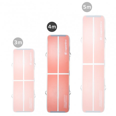 Saltea gonflabila exercitii inSPORTline Airstunt 400 x 100 x 10 cm, Gri