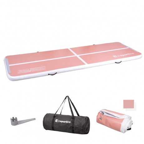 Saltea gonflabila gimnastica inSPORTline Airstunt 500 x 100 x 10 cm, Alb