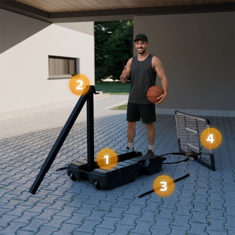 Cos baschet portabil pliabil inSPORTline Tifton