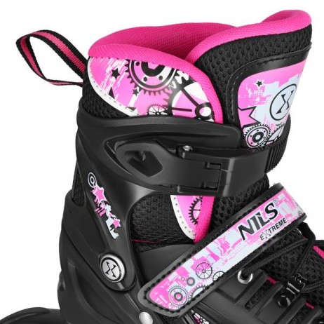 Role Reglabile 4in1 Nils Extreme LED NH10905-Roz curcubeu