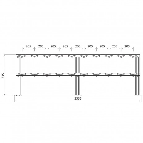 Suport gantere HMS STR47 pentru 10 perechi
