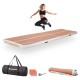 Saltea gimnastica gonflabila inSPORTline Airstunt 400 x 100 x 10 cm, Mocha Mousse