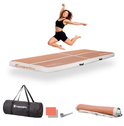 Saltea gimnastica gonflabila inSPORTline Airstunt 500 x 100 x 10 cm, Mocha Mousse