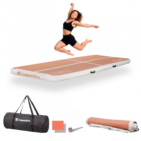 Saltea gimnastica gonflabila inSPORTline Airstunt 500 x 100 x 10 cm, Mocha Mousse