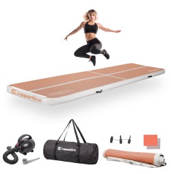 Saltea gimnastica gonflabila inSPORTline Airstunt 400 x 100 x 10 cm, Mocha Mousse