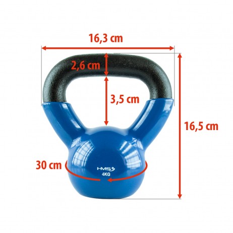 Gantera kettlebell HMS KNV 4 KG, Albastru