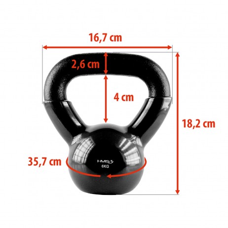 Gantera kettlebell HMS KNV 4 KG, Negru