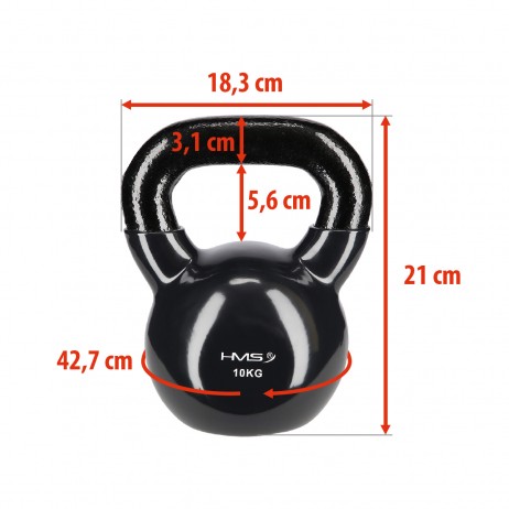 Gantera kettlebell HMS KNV 32 KG, Negru