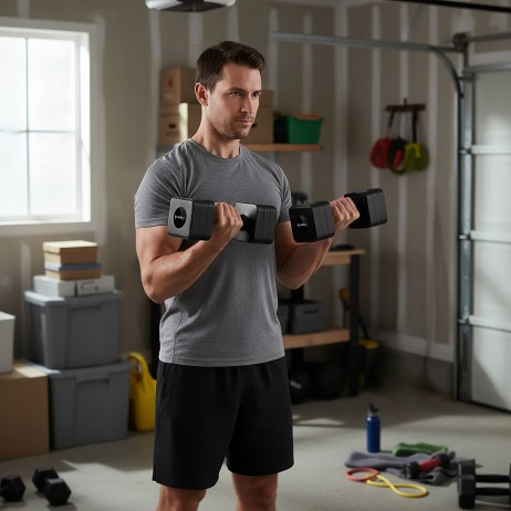 Set gantere reglabile HMS HL02 2 x 5 KG, negru