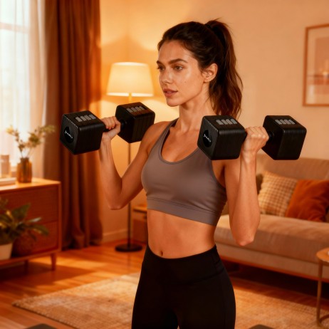 Set gantere reglabile HMS HL02 2 x 5 KG, negru