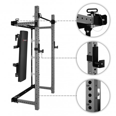 Aparat multifunctional pliabil POWER RACK HMS KLT34, Gri