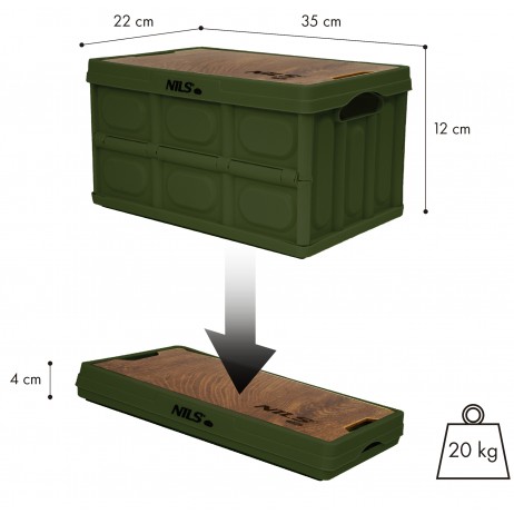 Cutie pliabila camping cu functie de masa 2in1 HMS NCB4007, Verde