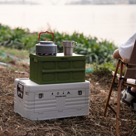 Cutie pliabila camping cu functie de masa 2in1 HMS NCB4007, Verde