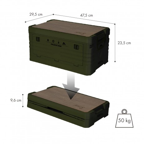 Cutie pliabila camping 2in1 HMS NCB4002, 50 l, Verde