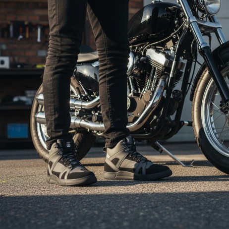 Ghete de motocicletă W-TEC Milwook – Gri-Negru