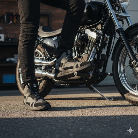 Ghete de motocicletă W-TEC Milwook – Gri-Negru