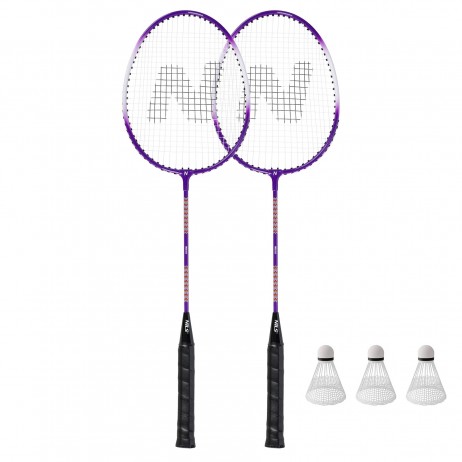 Set badminton Nils NRZ2053 2 rachete, 3 fluturasi, 1 husa de protective