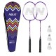 Set badminton Nils NRZ2053 2 rachete, 3 fluturasi, 1 husa de protective