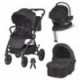 Carucior modular 4in1 Coccolle Serry Jet black cu Scoica auto iSize Coccolle Knox Black si Baza isofix iSize Coccolle Knox
