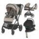 Carucior modular 4in1 Coccolle Lissia Butternut Beige cu Scoica auto iSize Coccolle Knox Black si Baza isofix iSize Coccolle Kno