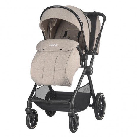 Carucior modular 4in1 Coccolle Lissia Butternut Beige cu Scoica auto iSize Coccolle Knox Black si Baza isofix iSize Coccolle Kno