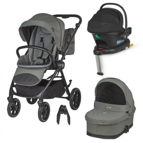 Carucior modular 4in1 Coccolle Serry Moss green cu Scoica auto iSize Coccolle Knox Black si Baza isofix iSize Coccolle Knox