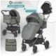 Carucior modular 4in1 Coccolle Serry Moss green cu Scoica auto iSize Coccolle Knox Black si Baza isofix iSize Coccolle Knox