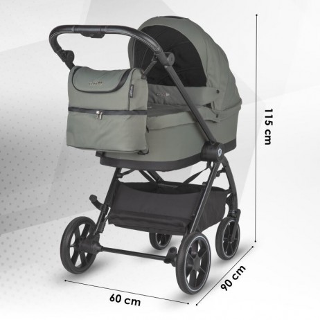 Carucior modular 4in1 Coccolle Serry Moss green cu Scoica auto iSize Coccolle Knox Black si Baza isofix iSize Coccolle Knox