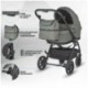 Carucior modular 4in1 Coccolle Serry Moss green cu Scoica auto iSize Coccolle Knox Black si Baza isofix iSize Coccolle Knox