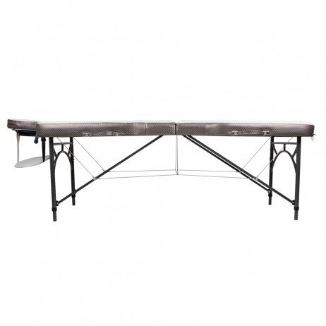 Masă de masaj din aluminiu, 2 secțiuni inSPORTline Kiyora (186 × 70 × 62,5–85,5 cm) - Alb Gri
