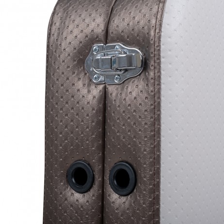 Masă de masaj din aluminiu, 2 secțiuni inSPORTline Kiyora (186 × 70 × 62,5–85,5 cm) - Alb Gri