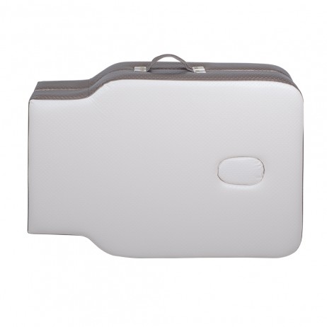 Masă de masaj din aluminiu, 2 secțiuni inSPORTline Kiyora (186 × 70 × 62,5–85,5 cm) - Alb Gri