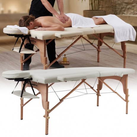 Masă de masaj din lemn, 2 secțiuni inSPORTline Orashi (186 × 60 × 62,5–85,5 cm)