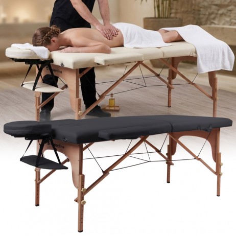 Masă de masaj din lemn, 2 secțiuni inSPORTline Orashi (186 × 60 × 62,5–85,5 cm)