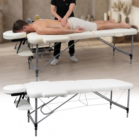 Masă de masaj din aluminiu cu 2 secțiuni inSPORTline Morrani (186 × 60 × 62,5–85,5 cm)