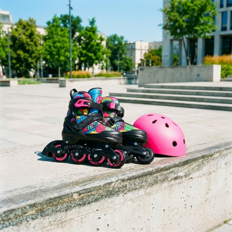 Role reglabile 4 în 1 Tinty, NILS EXTREME NH10907 - Roz