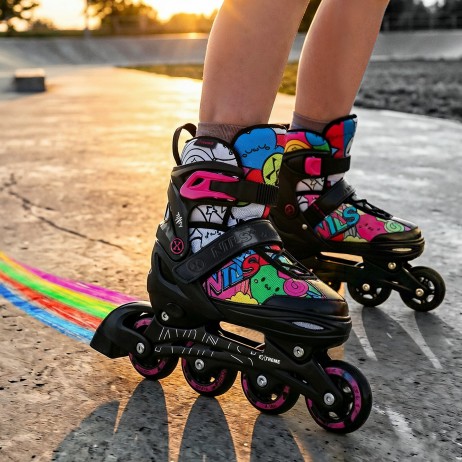 Role reglabile 4 în 1 Tinty, NILS EXTREME NH10907 - Roz