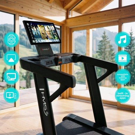 Bandă de alergare electrică HMS TERRUN475 cu reglare a înclinării și declinării