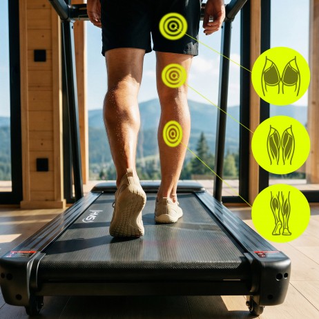 Bandă de alergare electrică HMS TERRUN350 cu reglare a înclinării și declinării.