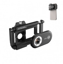 Lentilă microscop smartphone 200x Apexel cu LED și lumină UV