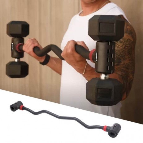 Barbell curbat cu cleme pentru gantere inSPORTline Bakuhold 103 cm