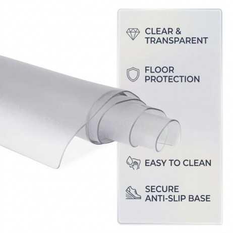 Saltea transparentă pentru echipamente de fitness inSPORTline Proteko Clear 140 x 70 x 0,15 cm