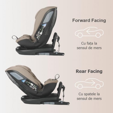 Scaun auto rotativ iSize Coccolle Velsa Taupe brown