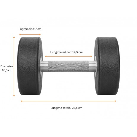 Ganteră SportMann Profi CPU 17.5 kg