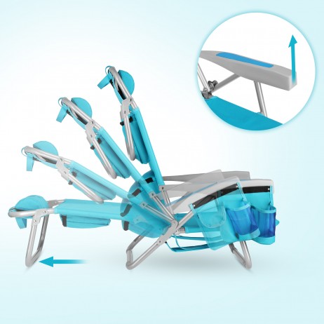 Sezlong pliabil 3-IN-1 Nils NC3308, Turcoaz
