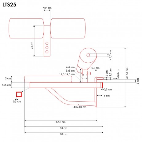 Scaun de antrenament LTS25 HMS cu blocare coapse