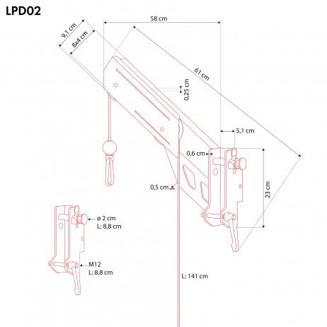 Sistem tracțiune superioară LPD02 HMS pentru atlase
