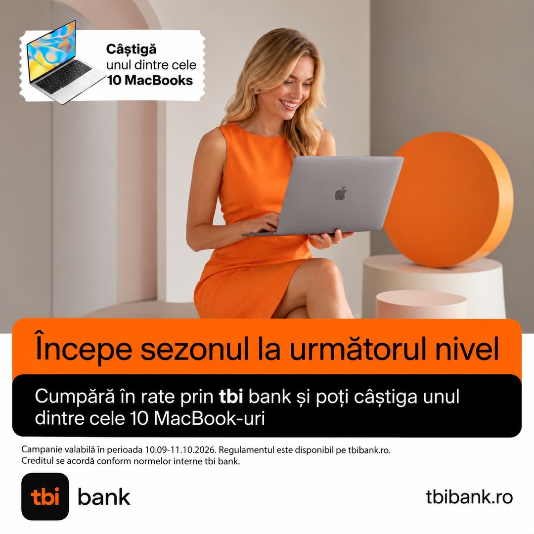Campanie tbi bank - castiga unul dintre cele 10 MacBook-uri